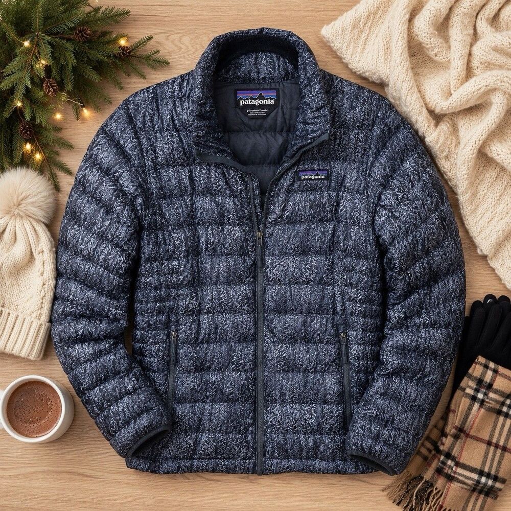 Patagonia womans size Small down Nano puffer Jacket Coat black white full zip